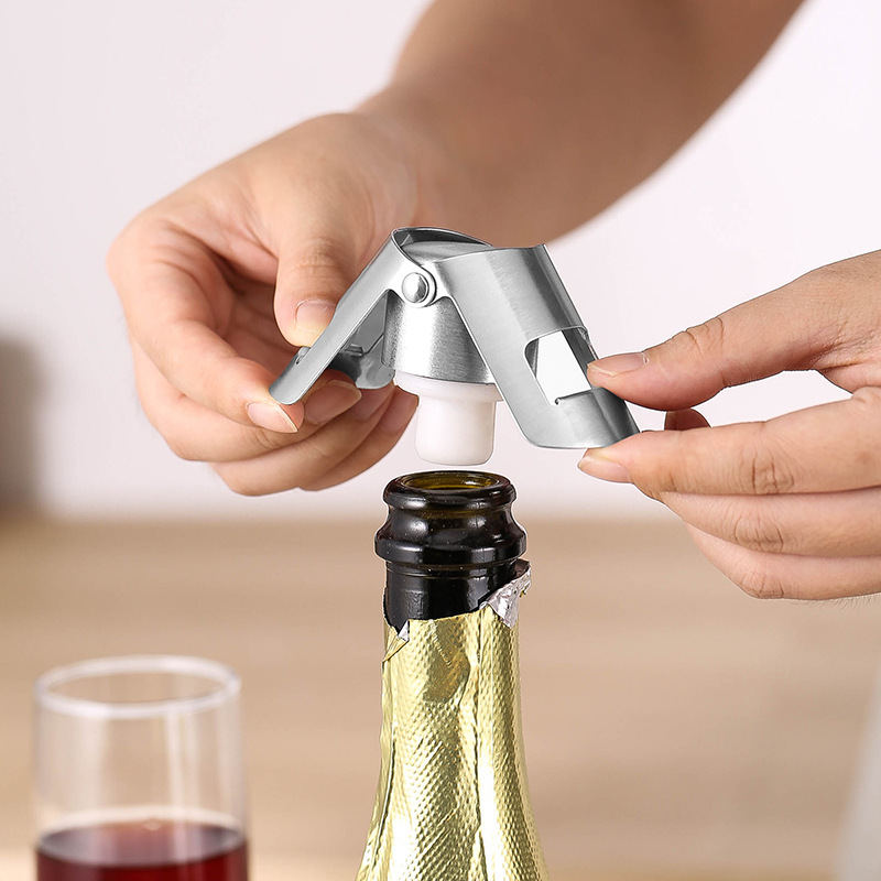 Wine In Beer Bottle - Draagbare stalen champagneflessenstop Glanzende lekvrije wijnbierkurkplug