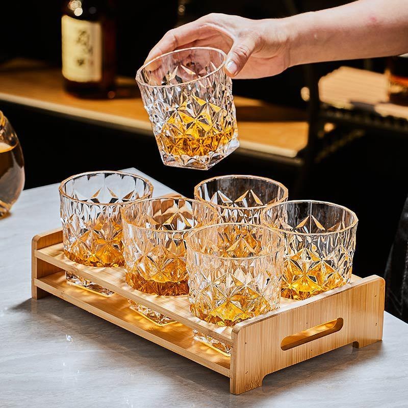 Wine Beer Glass Set - Retro Gesneden Glazen Whisky- en Wijnbeker