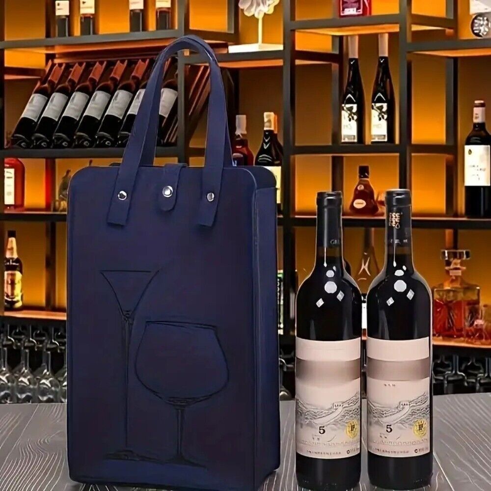Wine & Beer Unlimited Spirits - Hoge kwaliteit vilt rode wijntas dubbele