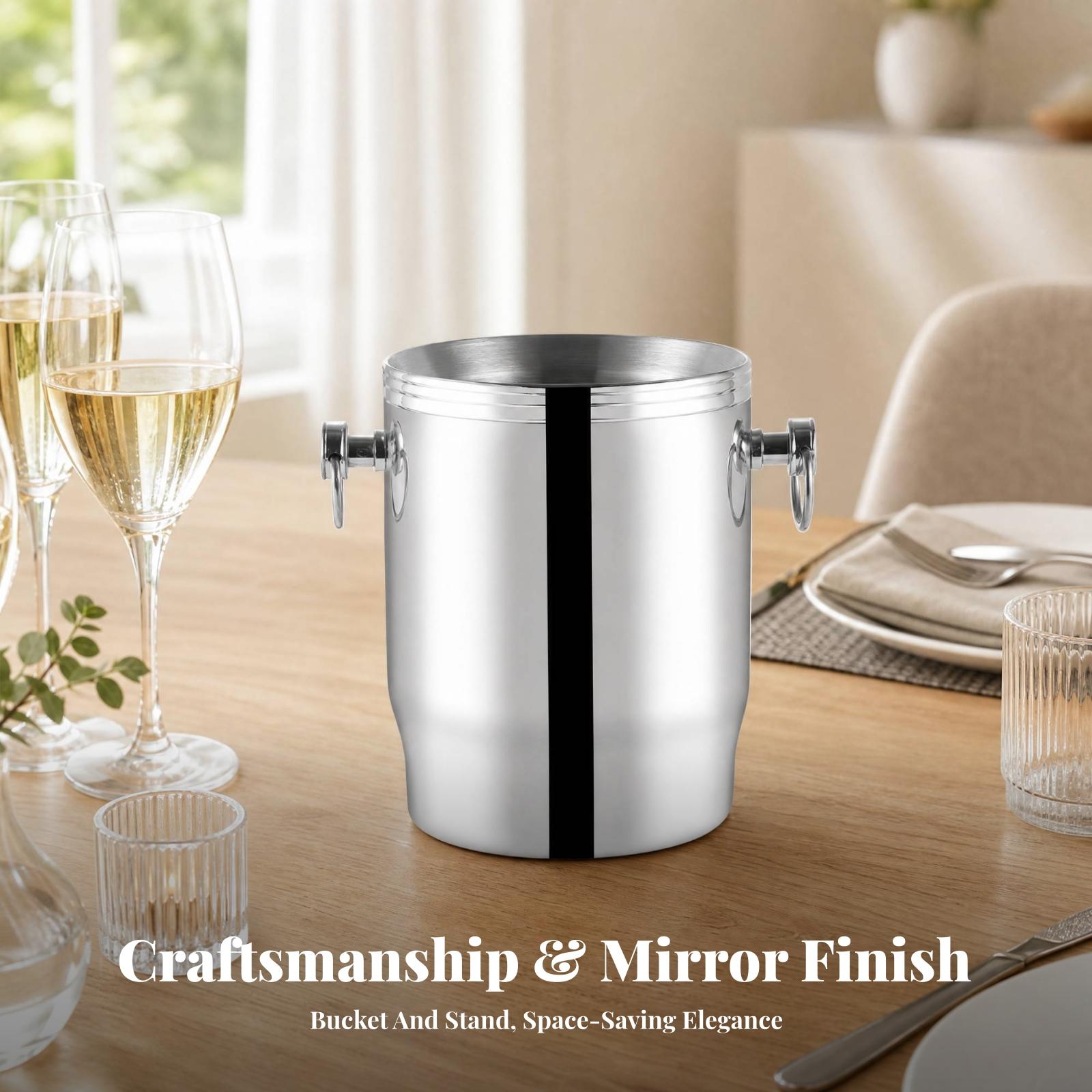 Zilveren champagne-emmer op st - Ice Bucket Silver recensie en prijs